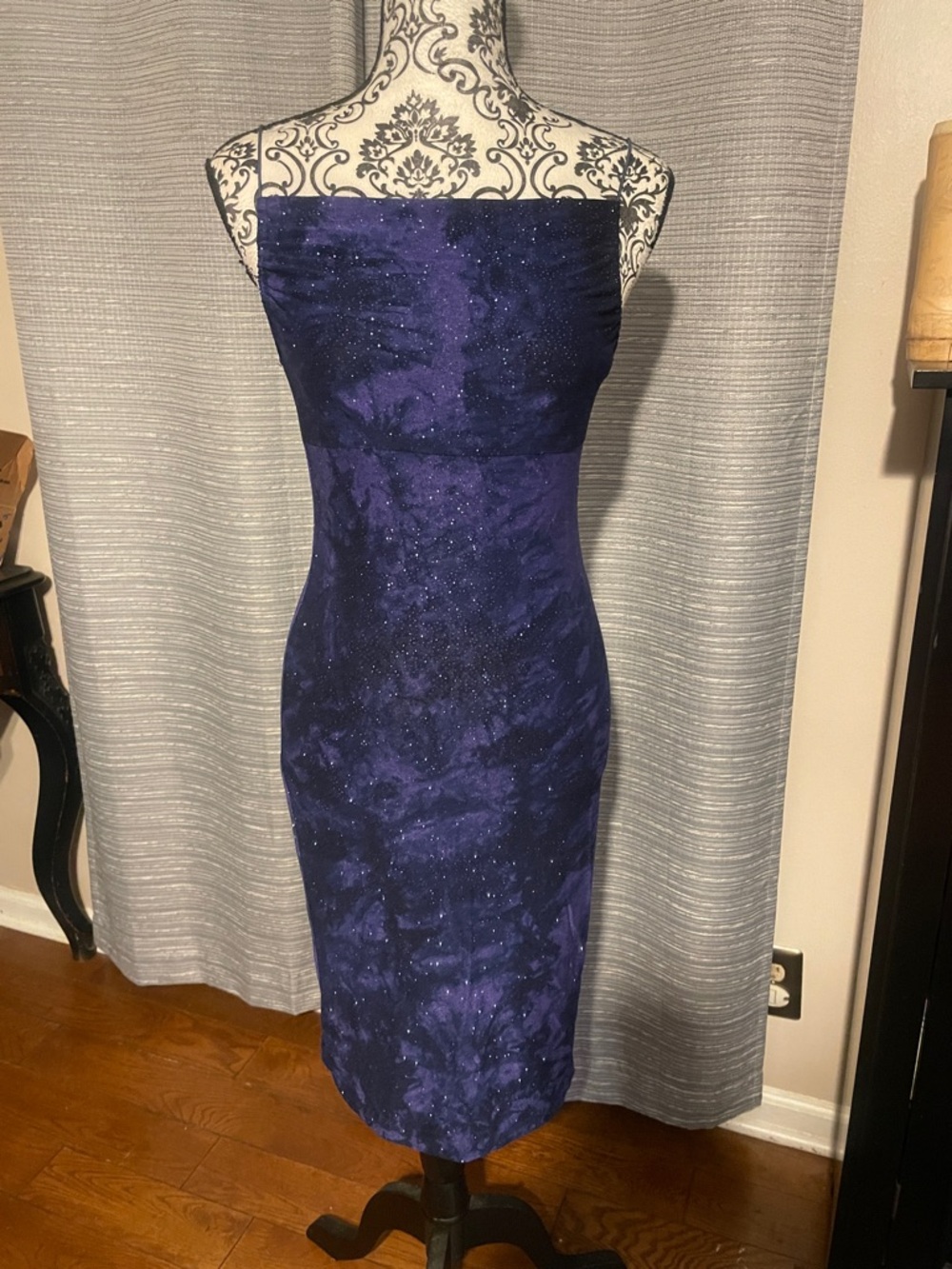 Rampage Glitter Sheath Dress in Deep Purple